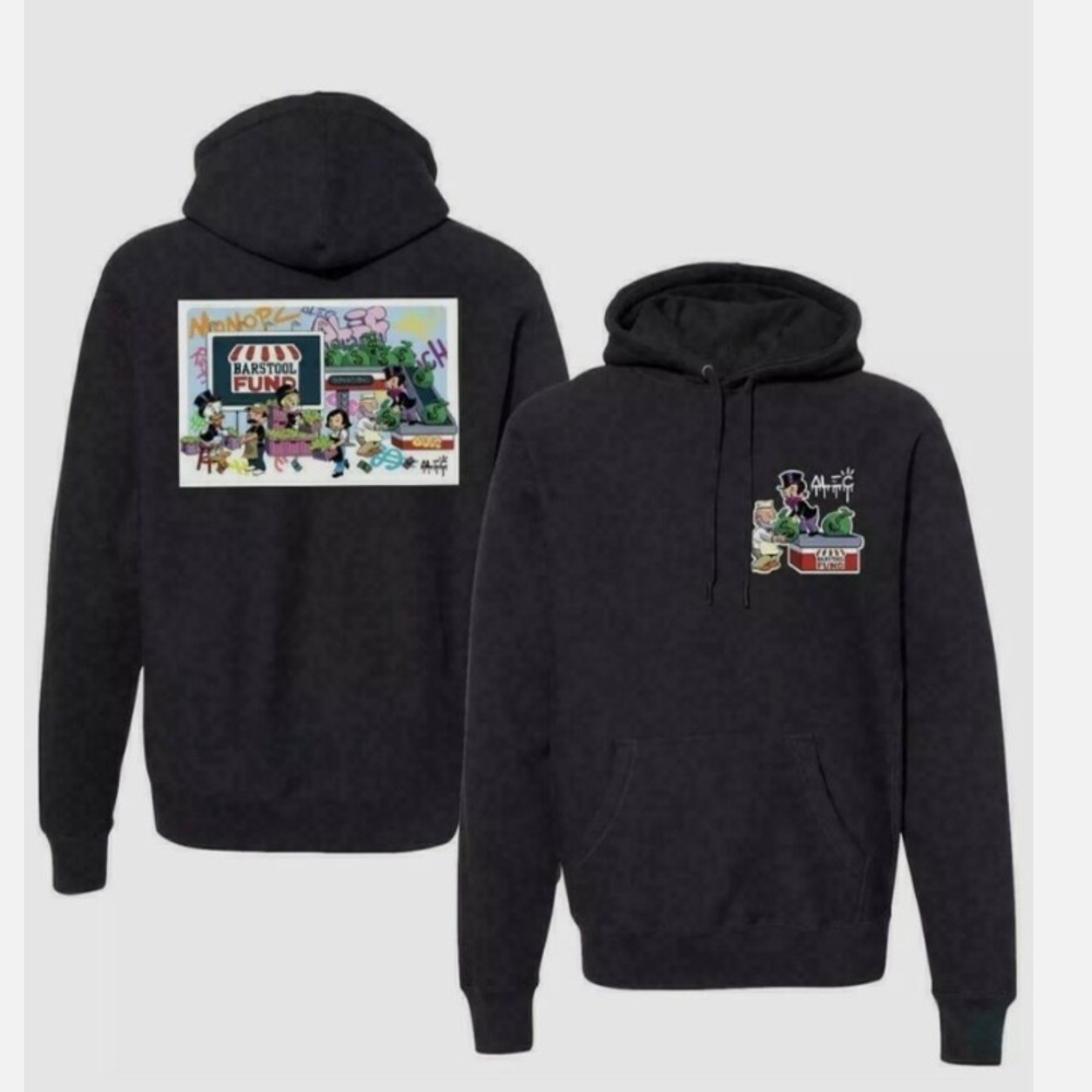Alec Monopoly x Barstool Sports Barstool Fund Hoodie Size Medium